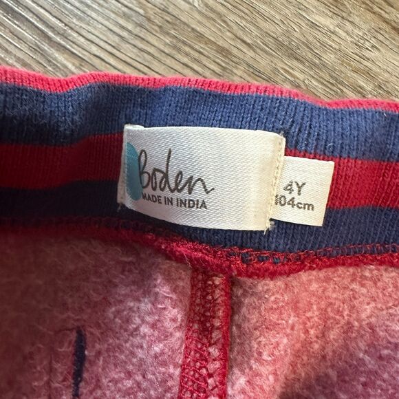 Mini Boden Boys 4 Warrior Jogger Sweatpants Red Drawstring Pockets - Picture 2 of 3